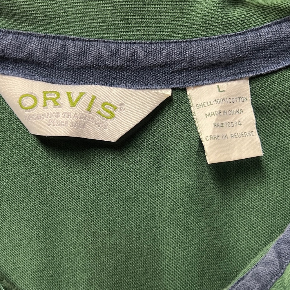 90s Orvis Oversized Heavyweight Rugby Jersey Shirt L Vintage - Picture 3 of 4